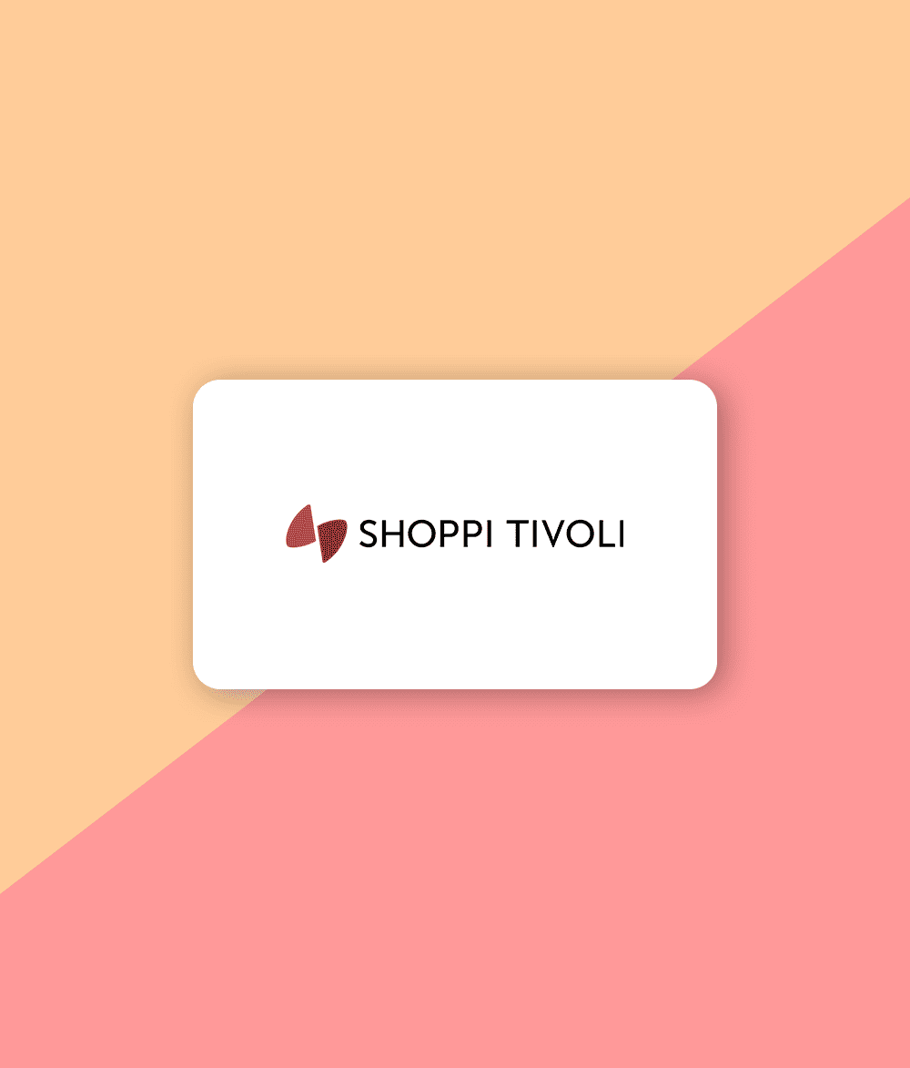 Es wird das Logo des Shoppi Tivoli angezeigt. Das Logo ist auf einem zweifarbigen Hintergrund platziert und verweist zu Demos der Hörbeispiele für Telefonansagen.